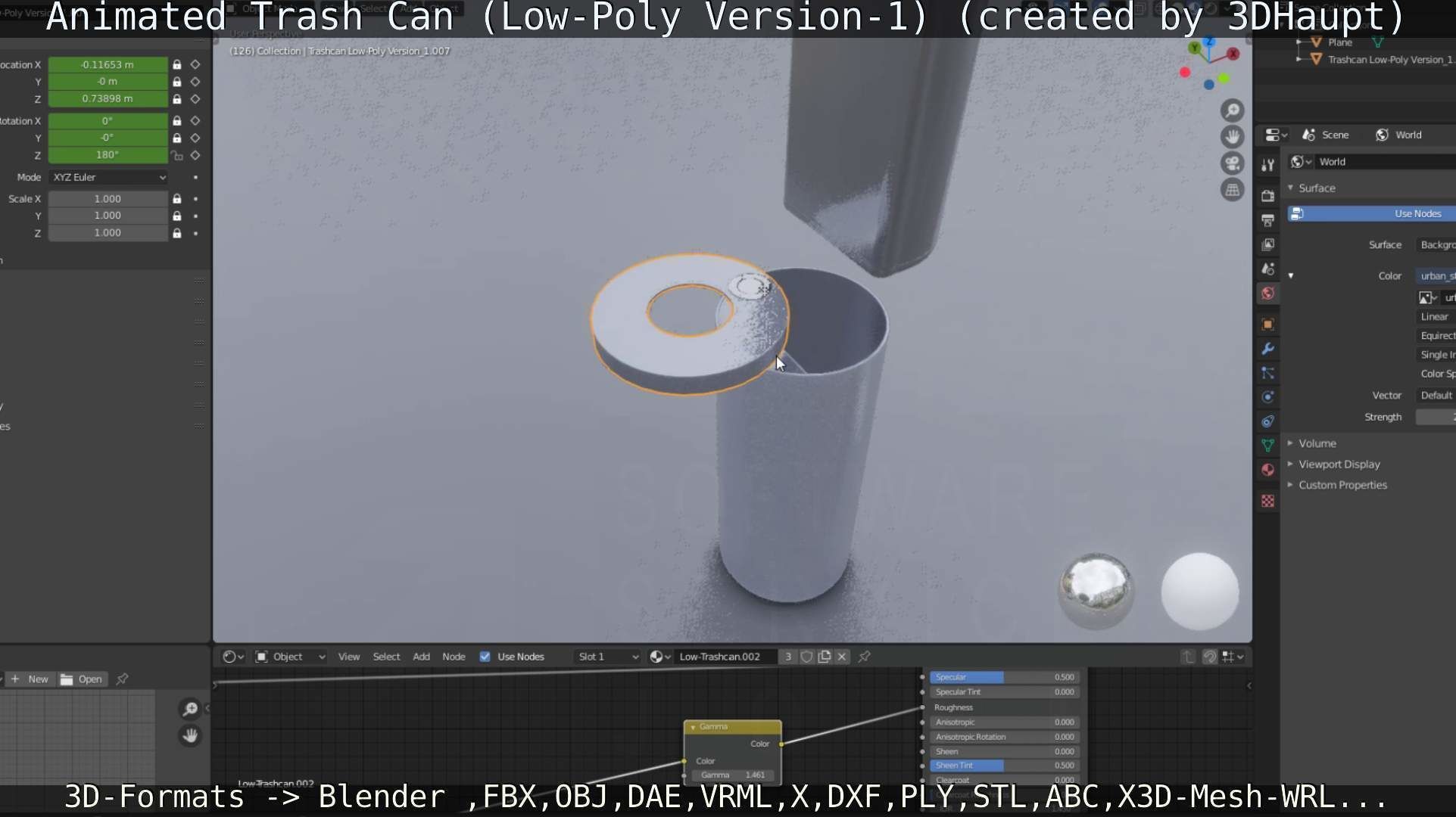 Animated Trash Can Low-Poly Version-1   Low-poly 3D model_32