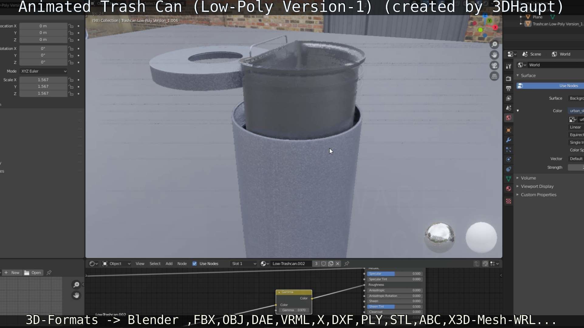 Animated Trash Can Low-Poly Version-1   Low-poly 3D model_59