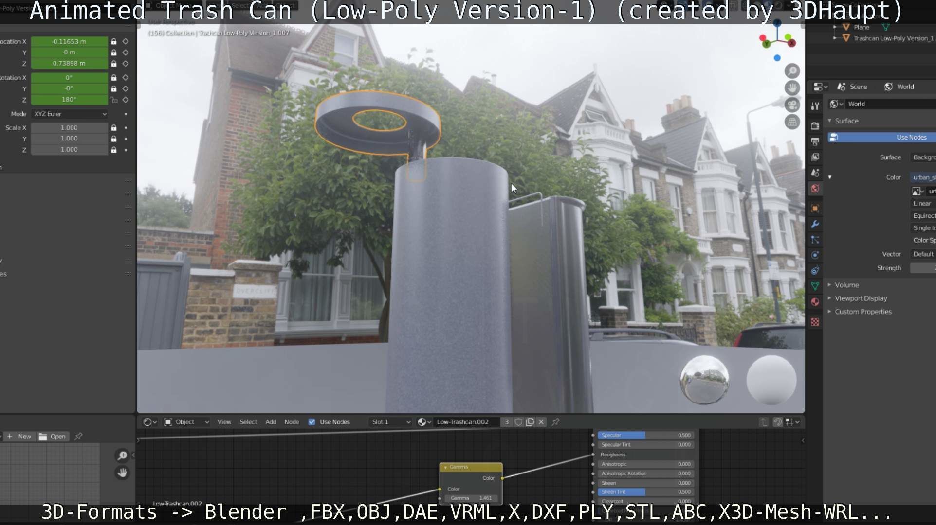 Animated Trash Can Low-Poly Version-1   Low-poly 3D model_39