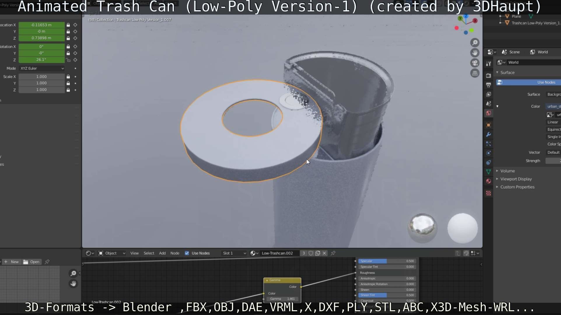 Animated Trash Can Low-Poly Version-1   Low-poly 3D model_29
