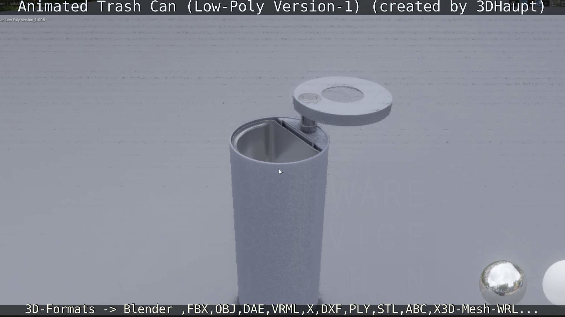 Animated Trash Can Low-Poly Version-1   Low-poly 3D model_88
