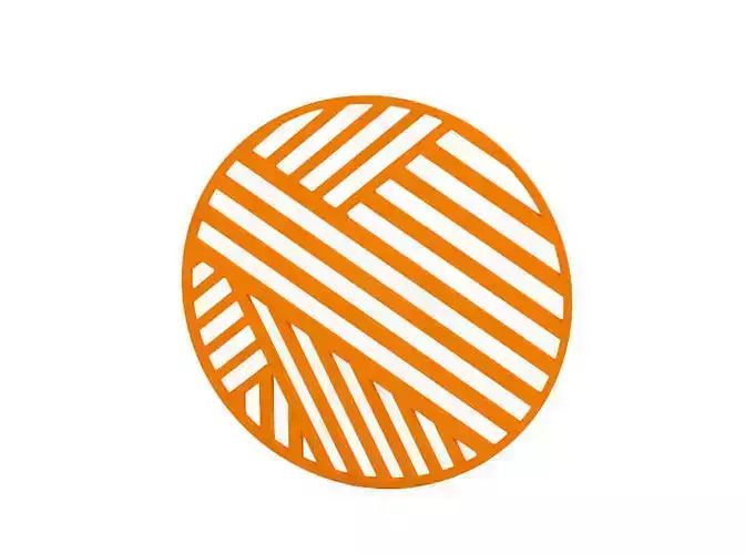 Coaster orange egg with stripes