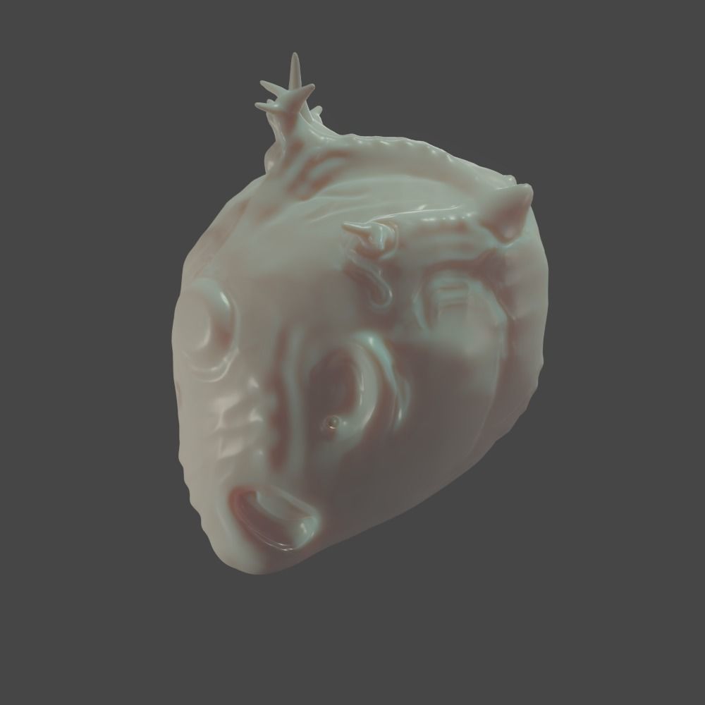 Free Sci-Fi Creature Head Custom Printable 3D 3D print model_9