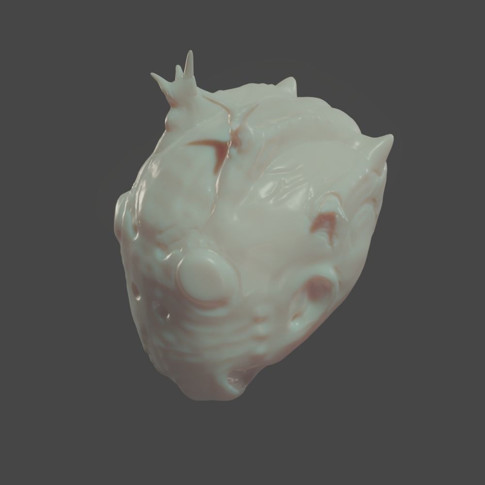 Free Sci-Fi Creature Head Custom Printable 3D 3D print model_13