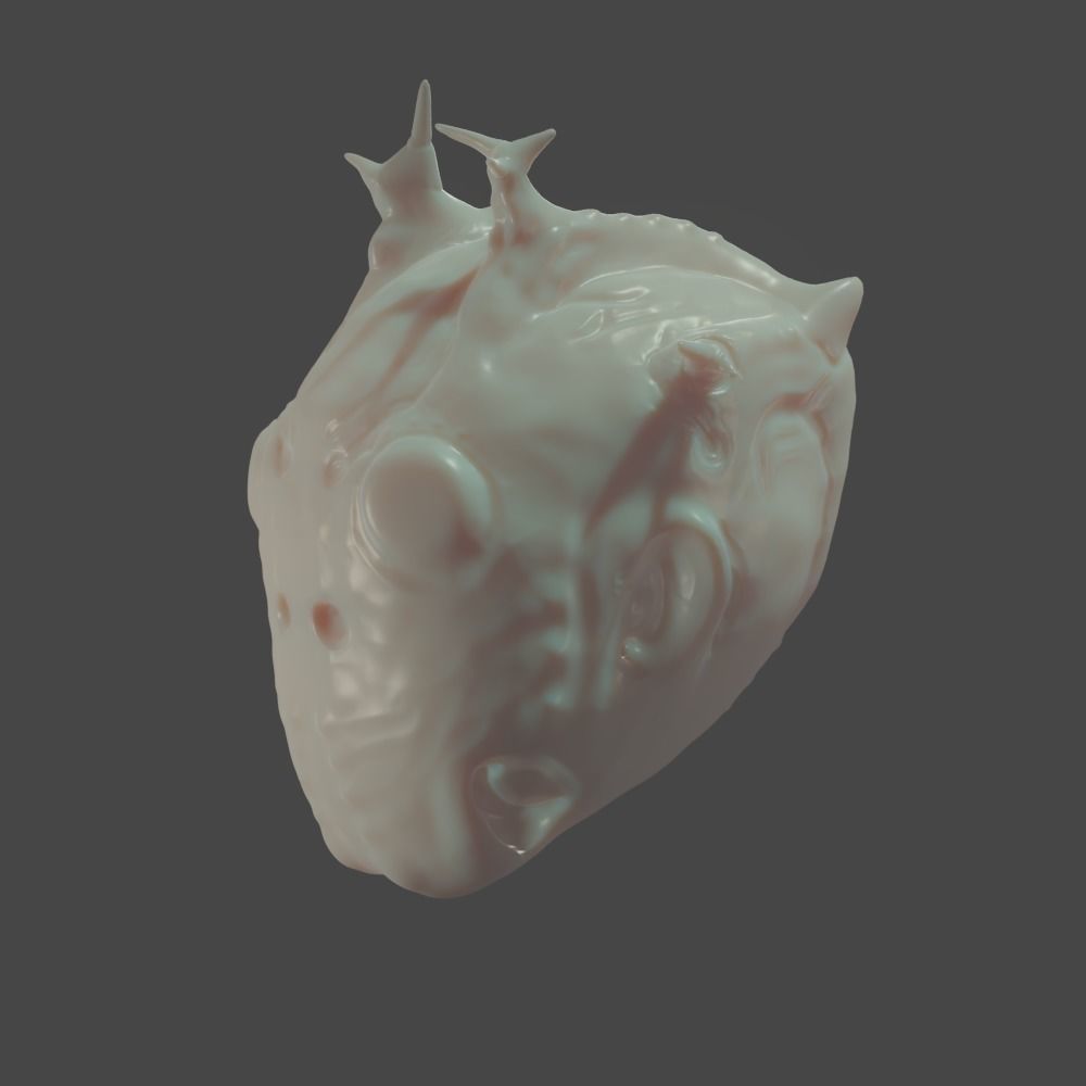 Free Sci-Fi Creature Head Custom Printable 3D 3D print model_10