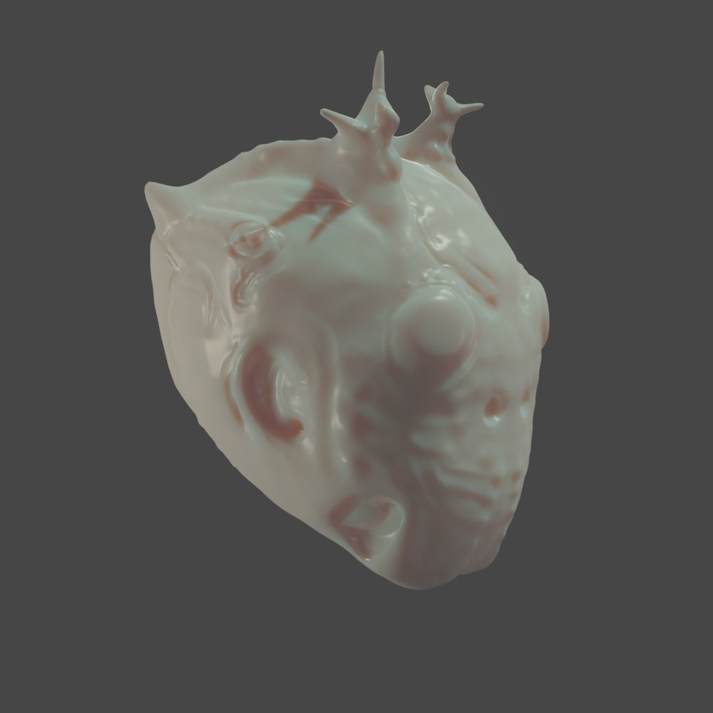 Free Sci-Fi Creature Head Custom Printable 3D 3D print model_2