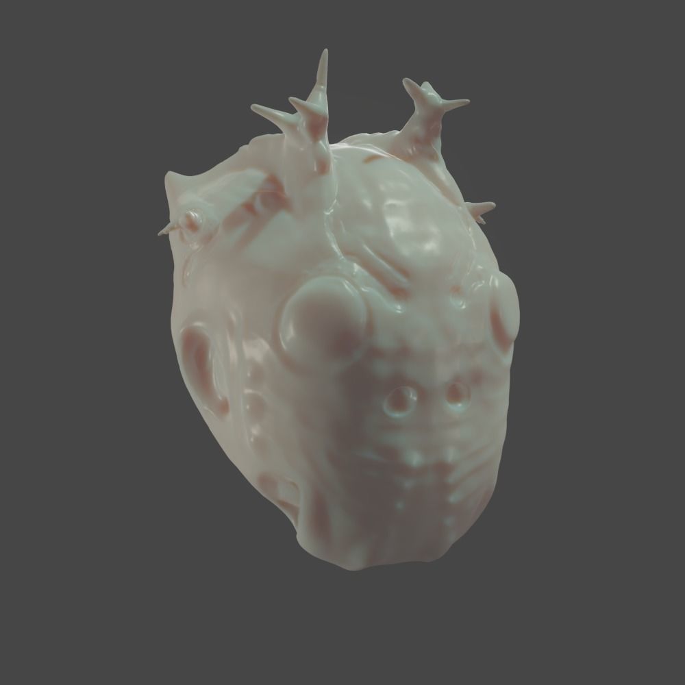 Free Sci-Fi Creature Head Custom Printable 3D 3D print model_1