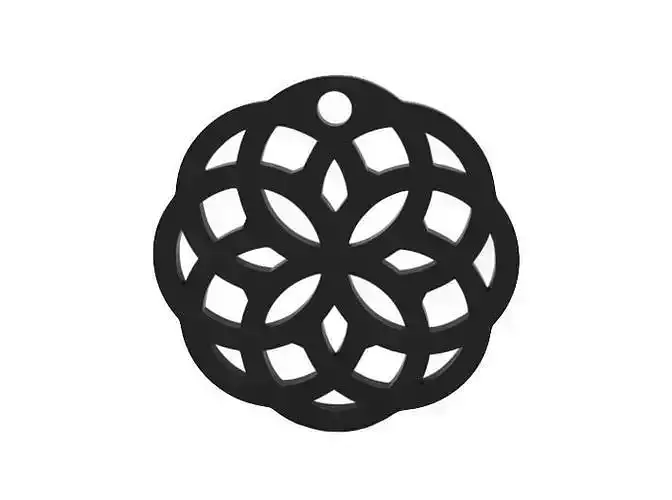 Earring flower of life pendant