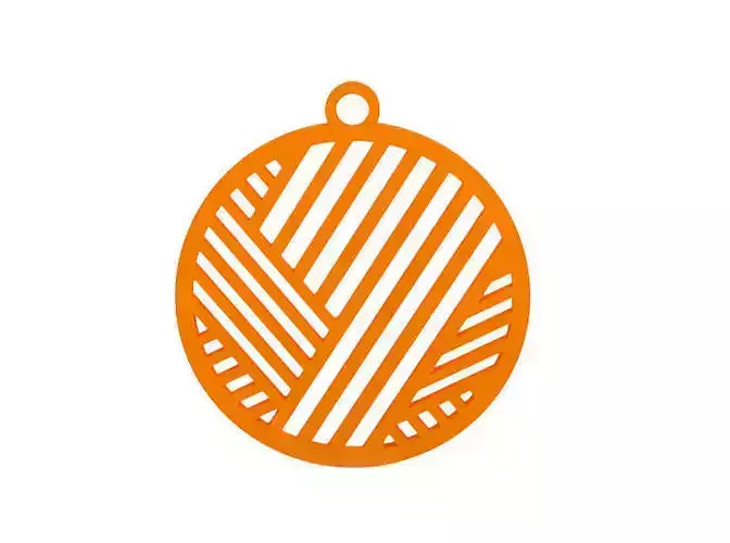 Earring yarn ball pendant - orange