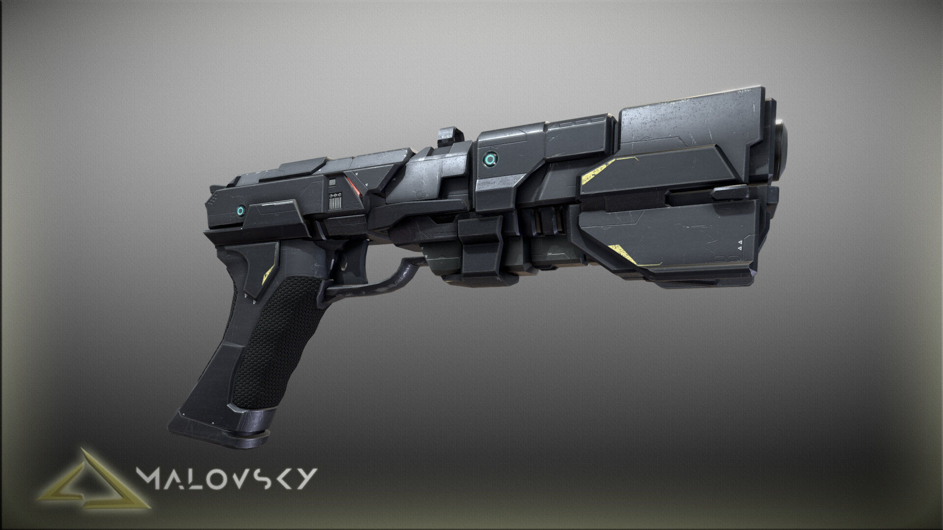 Sci-Fi Gun Game Ready Low-poly 3D model_3