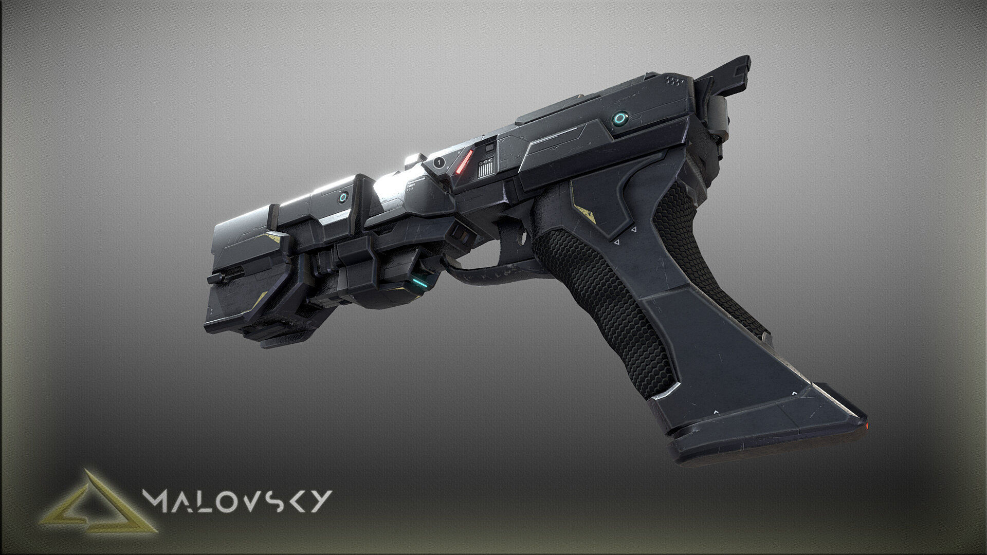 Sci-Fi Gun Game Ready Low-poly 3D model_1