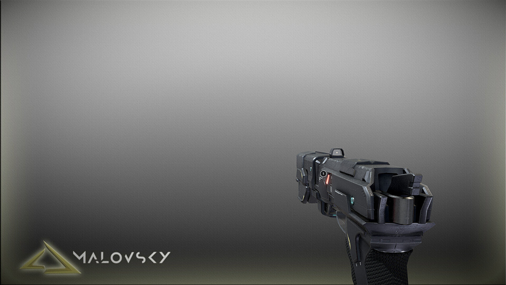 Sci-Fi Gun Game Ready Low-poly 3D model_2