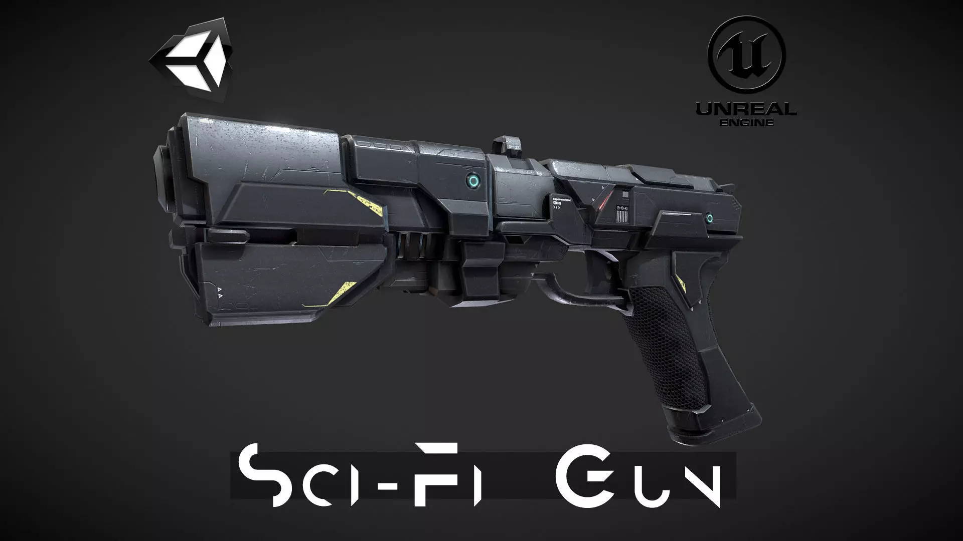 Sci-Fi Gun Game Ready Low-poly 3D model_0