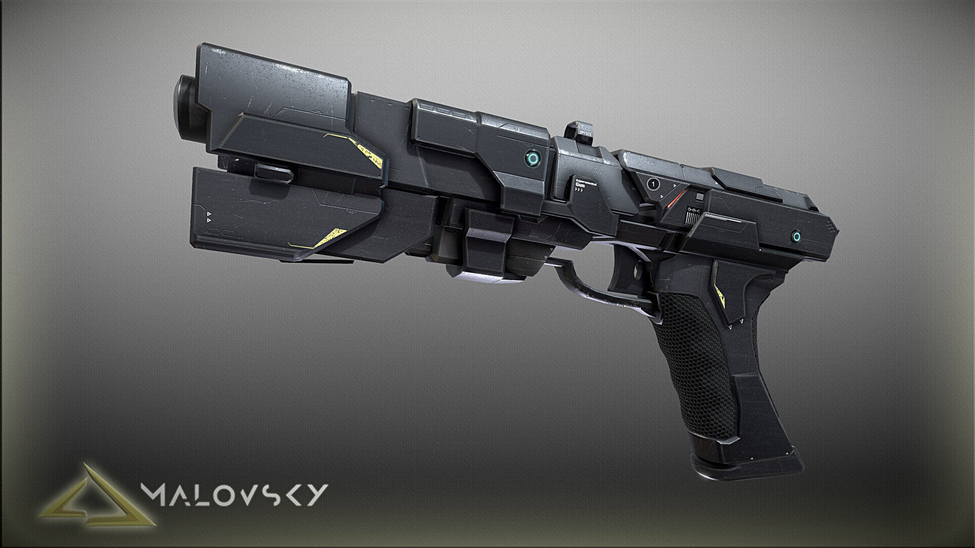 Sci-Fi Gun Game Ready Low-poly 3D model_6