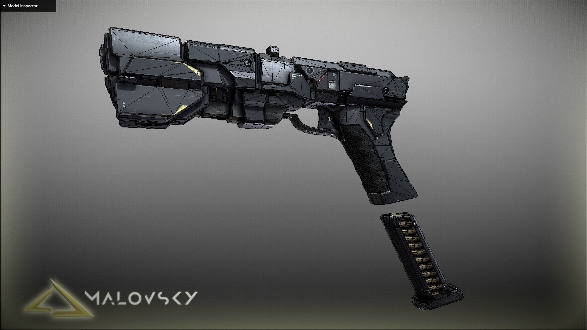 Sci-Fi Gun Game Ready Low-poly 3D model_8