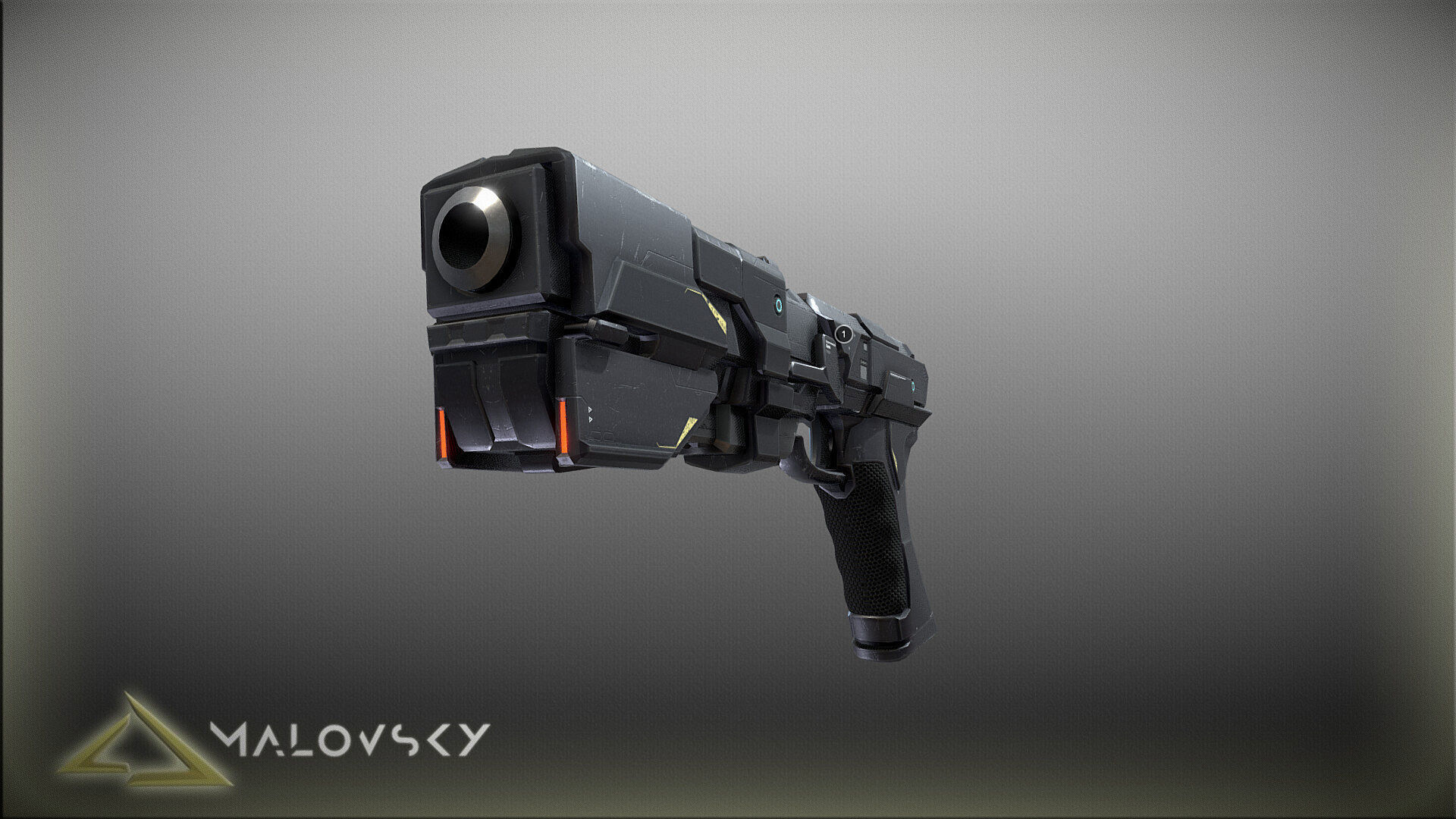 Sci-Fi Gun Game Ready Low-poly 3D model_7