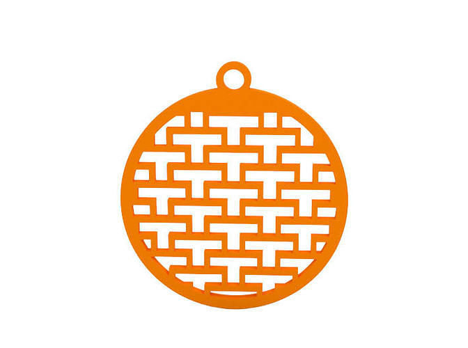 Earring orange ornament with basket weave pattern 3D print model