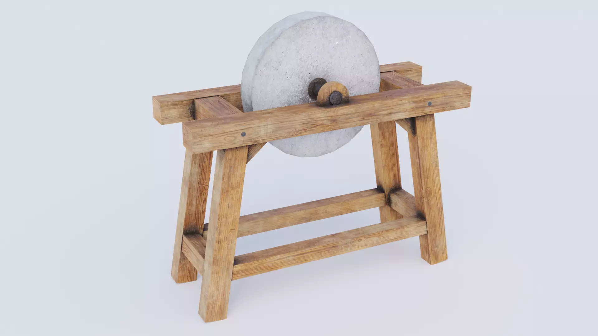Grindstone stone grinding wheel Low-poly 3D model