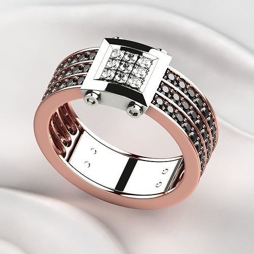 Zancan Style Mens Ring 3D print model