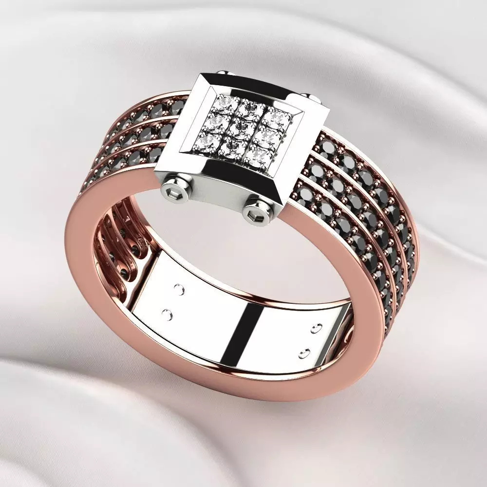 Zancan Style Mens Ring 3D print model_0