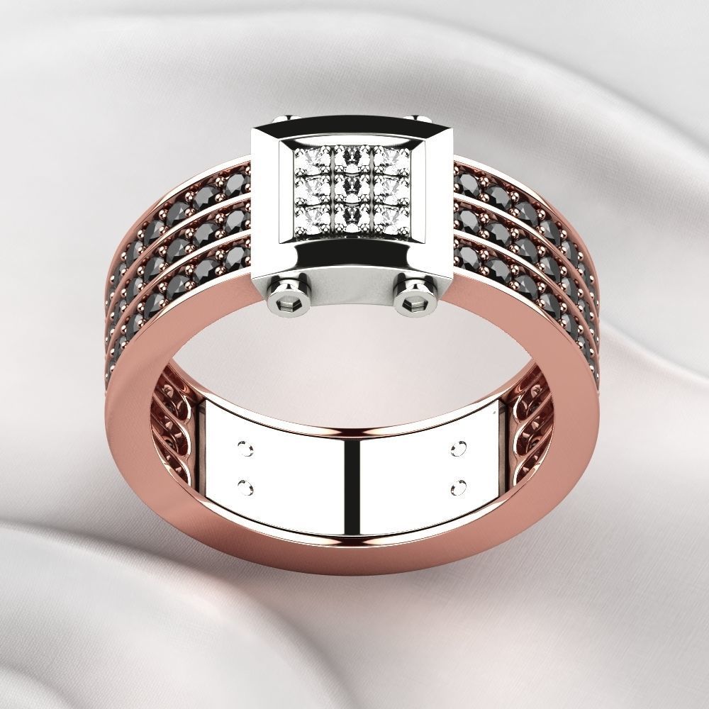 Zancan Style Mens Ring 3D print model_12