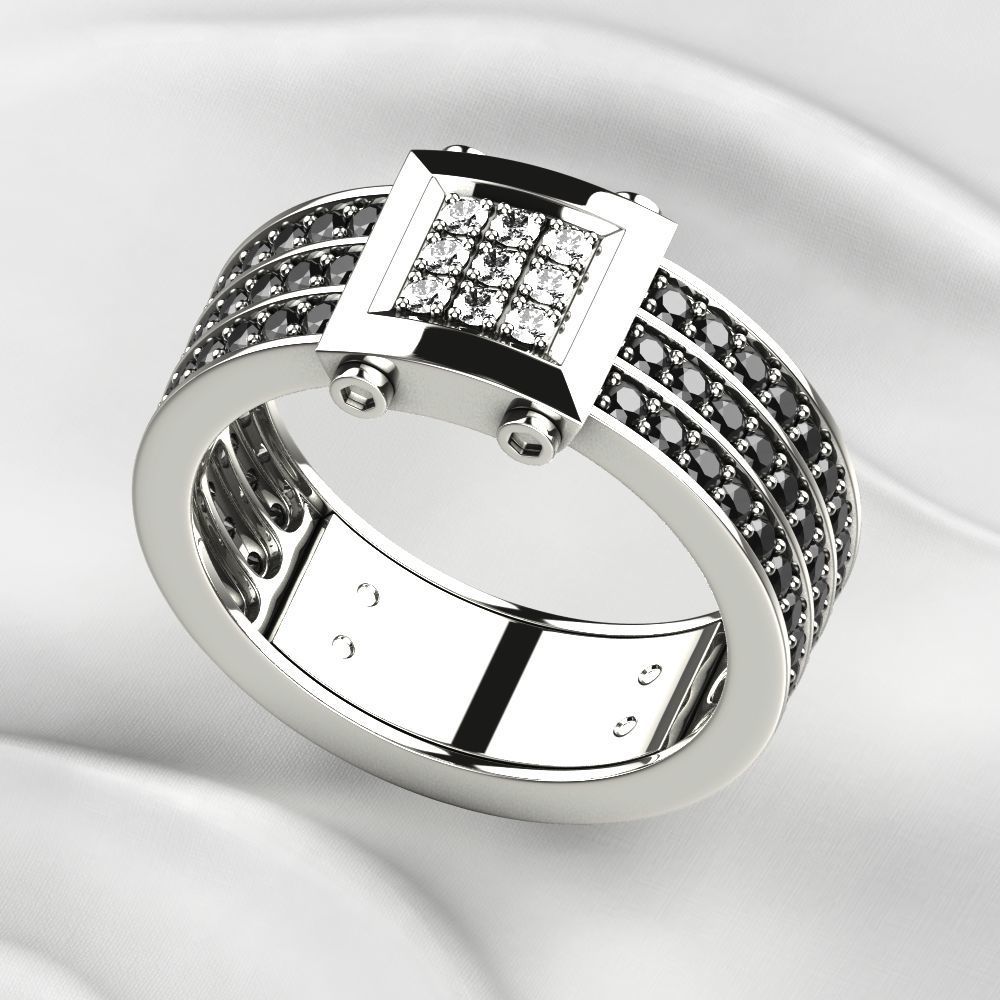 Zancan Style Mens Ring 3D print model_2