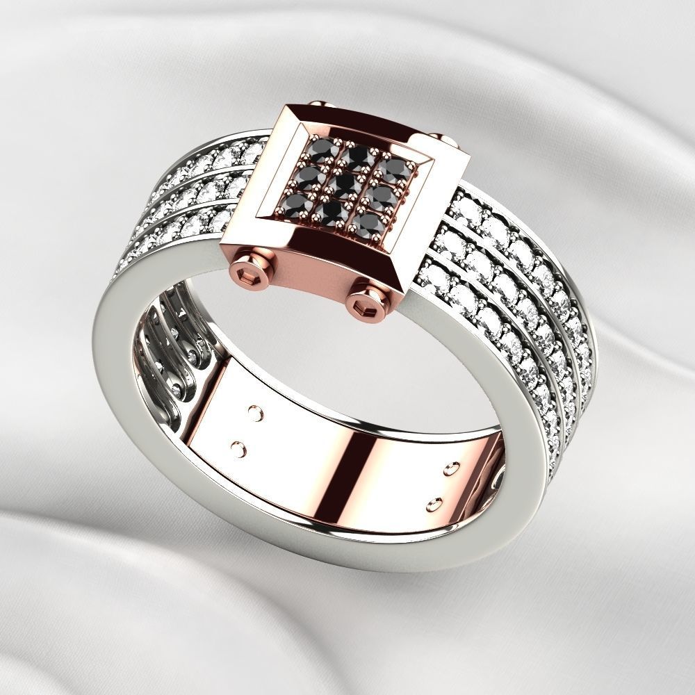 Zancan Style Mens Ring 3D print model_3