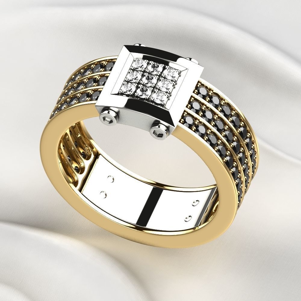 Zancan Style Mens Ring 3D print model_5