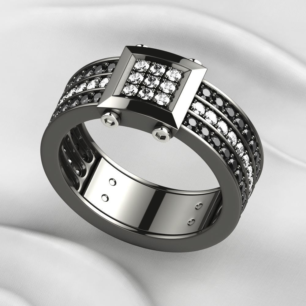 Zancan Style Mens Ring 3D print model_11