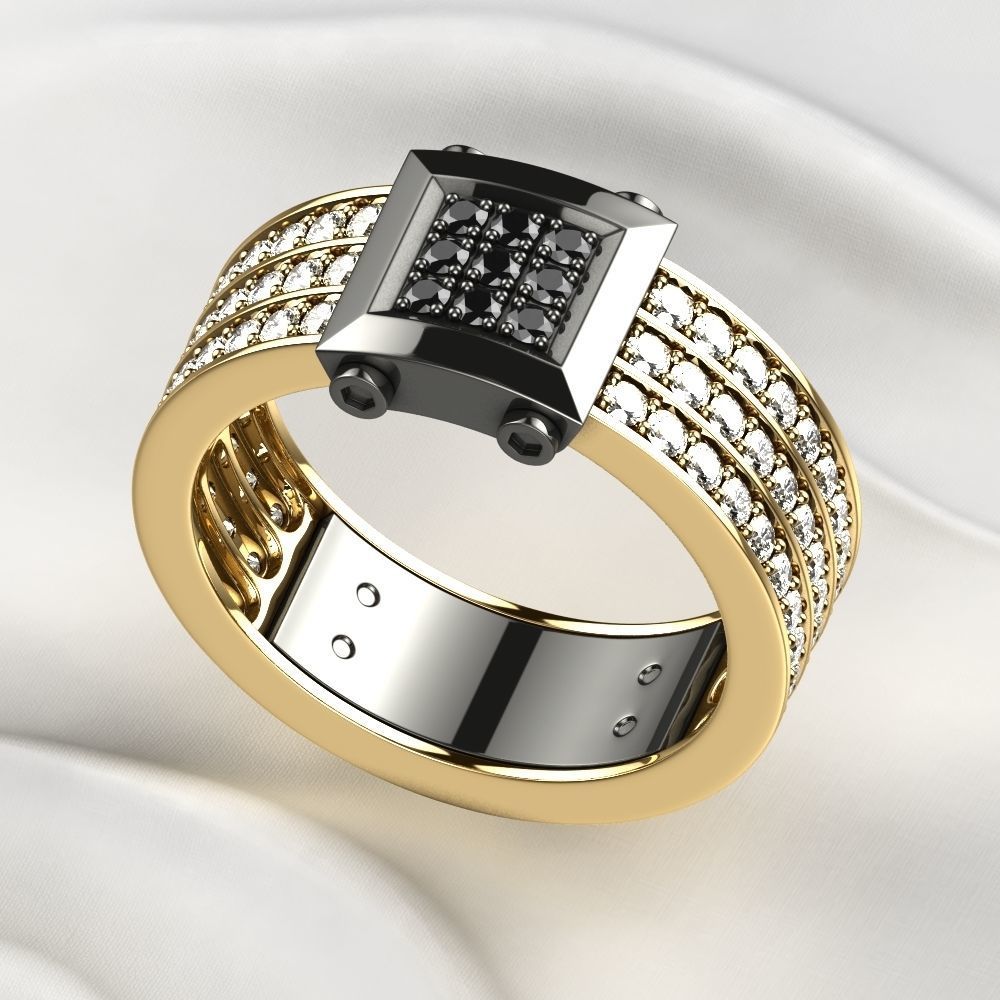 Zancan Style Mens Ring 3D print model_8