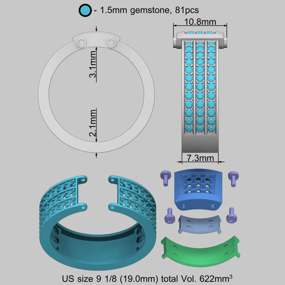Zancan Style Mens Ring 3D print model_19