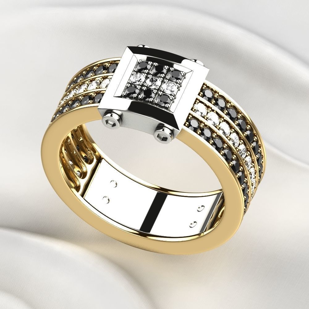 Zancan Style Mens Ring 3D print model_7