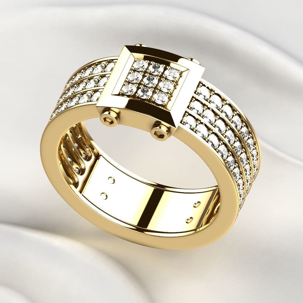 Zancan Style Mens Ring 3D print model_6