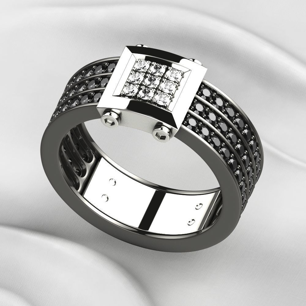 Zancan Style Mens Ring 3D print model_4