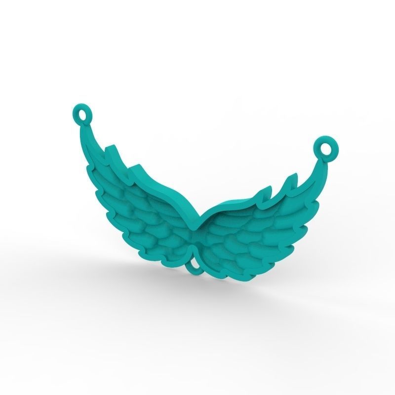 Women Pendant angel wings 3dm stl 3D print model  3D print model_12