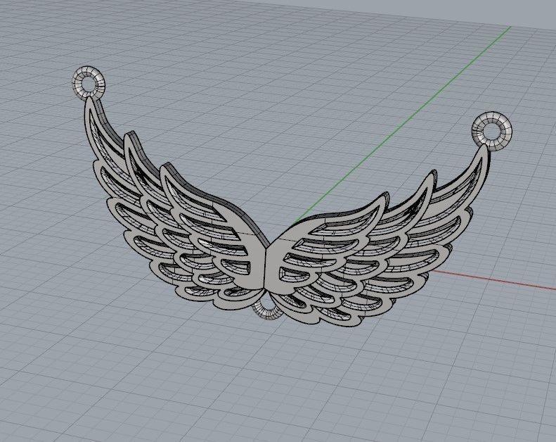 Women Pendant angel wings 3dm stl 3D print model  3D print model_17