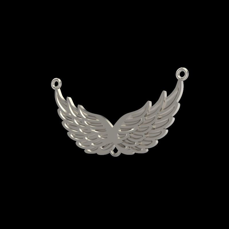 Women Pendant angel wings 3dm stl 3D print model  3D print model_2