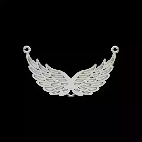 Women Pendant angel wings 3dm stl 3D print model 