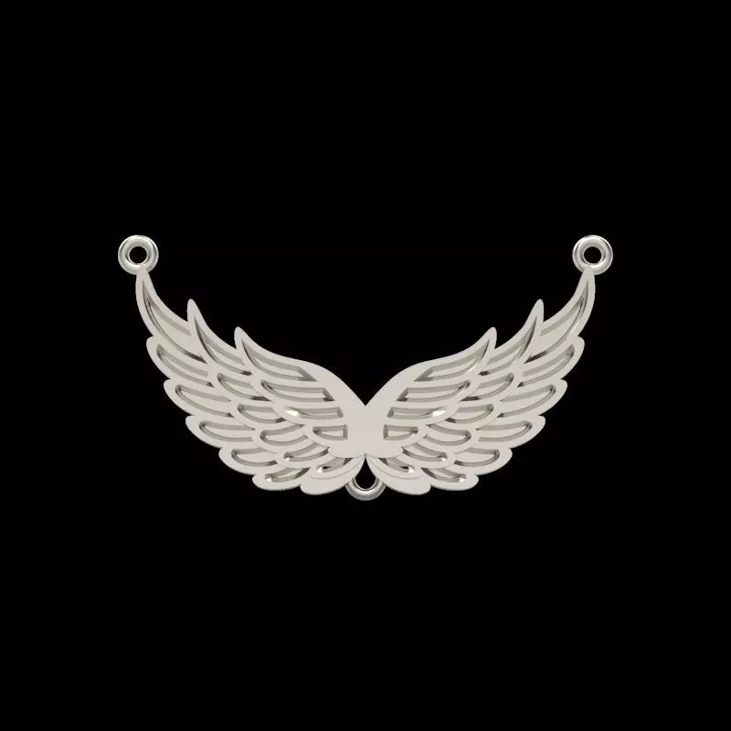 Women Pendant angel wings 3dm stl 3D print model  3D print model_0