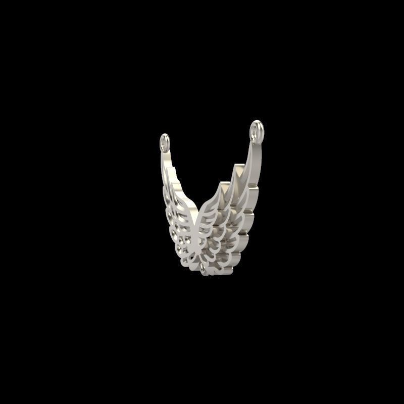 Women Pendant angel wings 3dm stl 3D print model  3D print model_5