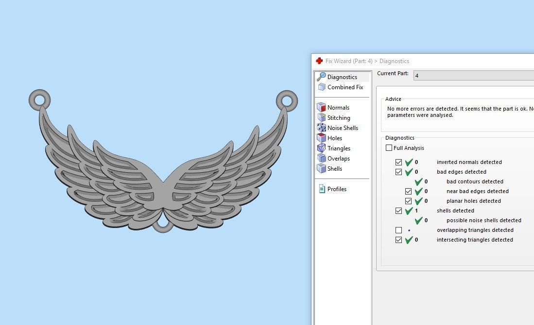 Women Pendant angel wings 3dm stl 3D print model  3D print model_18
