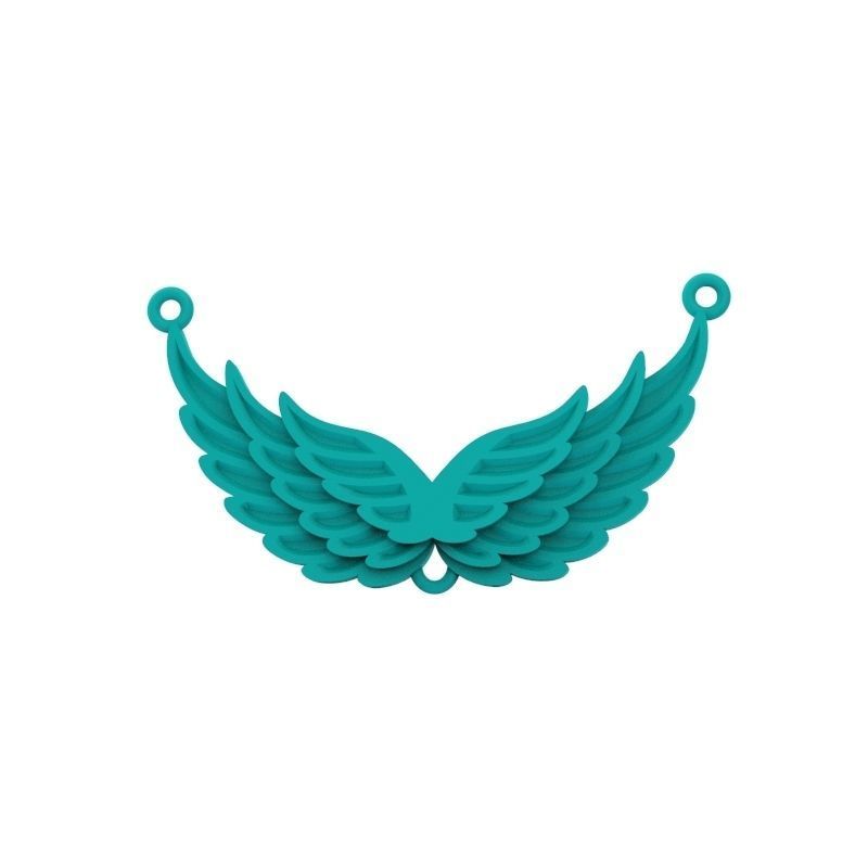 Women Pendant angel wings 3dm stl 3D print model  3D print model_6