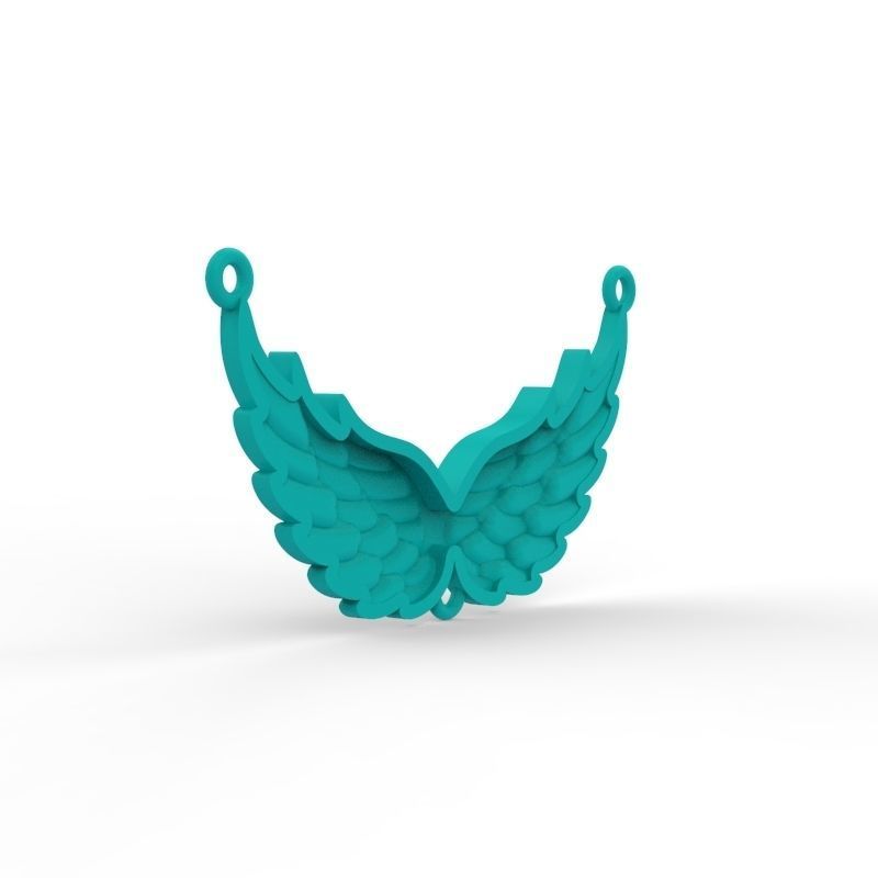 Women Pendant angel wings 3dm stl 3D print model  3D print model_9