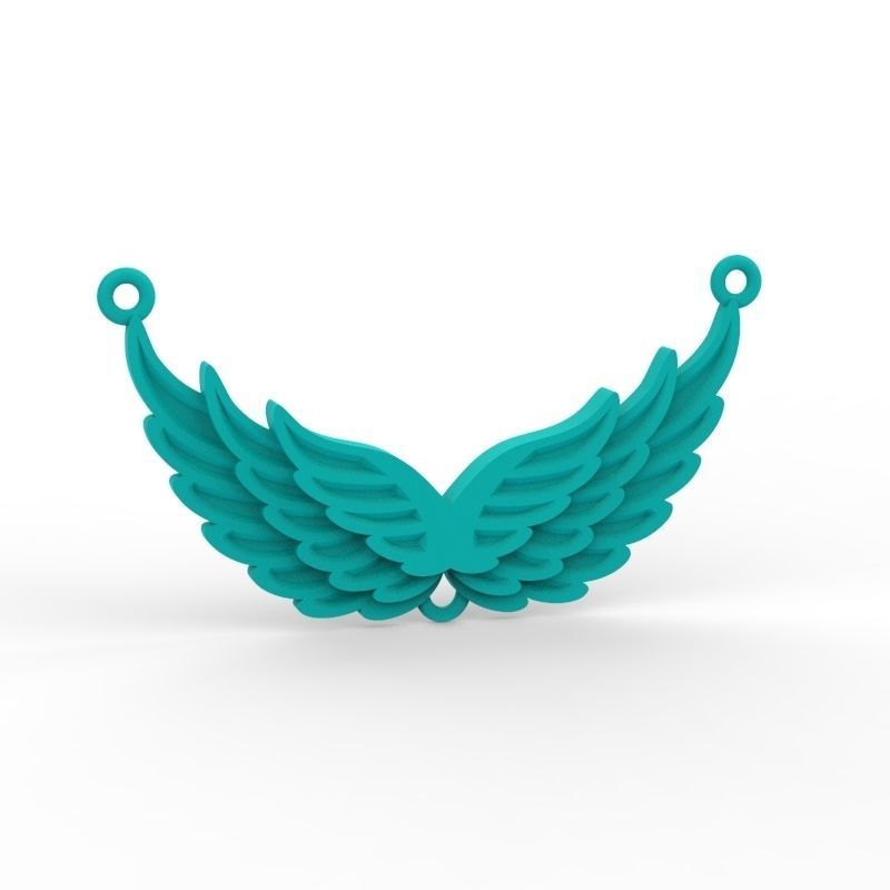Women Pendant angel wings 3dm stl 3D print model  3D print model_13