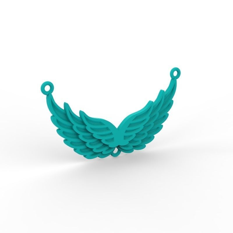 Women Pendant angel wings 3dm stl 3D print model  3D print model_8