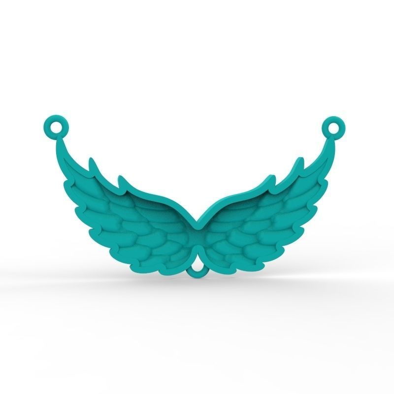 Women Pendant angel wings 3dm stl 3D print model  3D print model_10