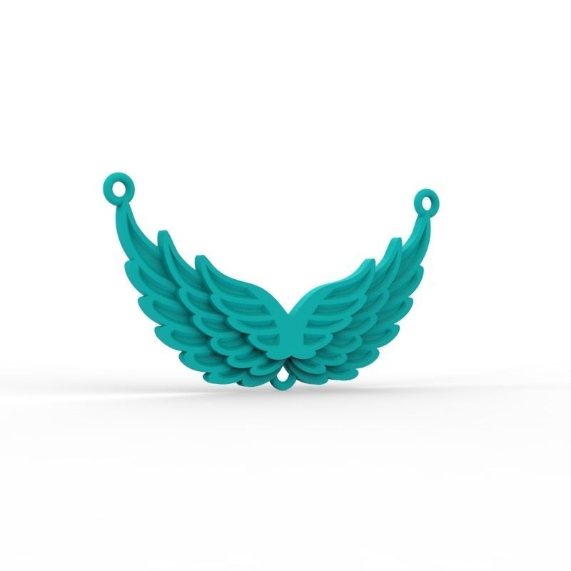 Women Pendant angel wings 3dm stl 3D print model  3D print model_7