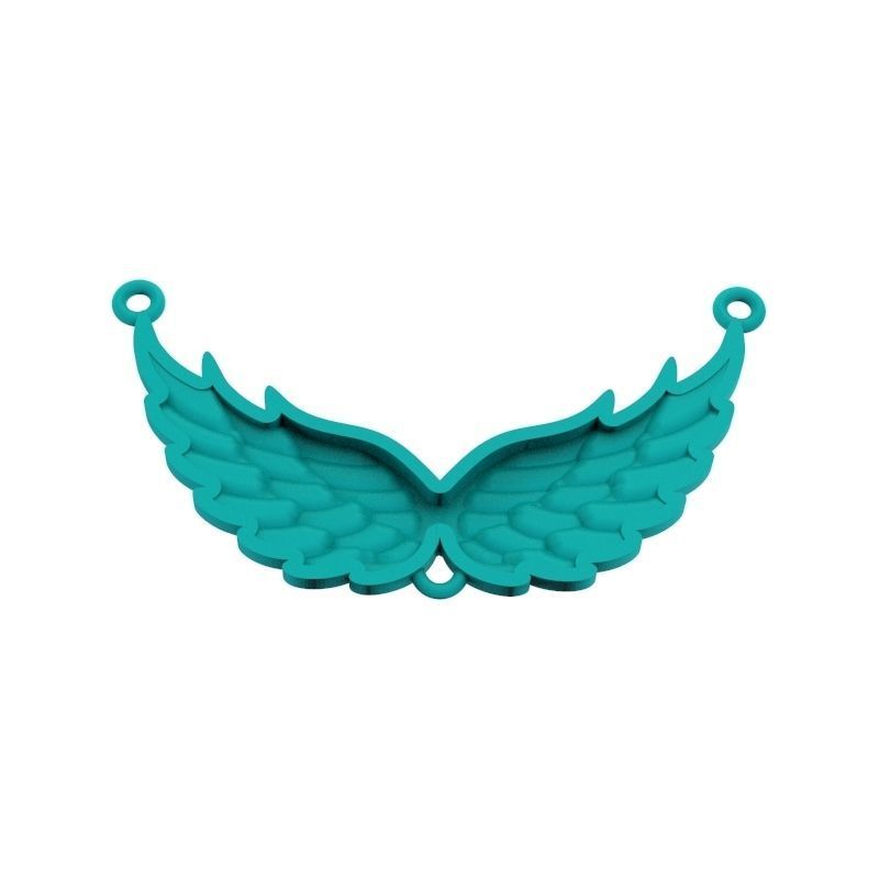 Women Pendant angel wings 3dm stl 3D print model  3D print model_11