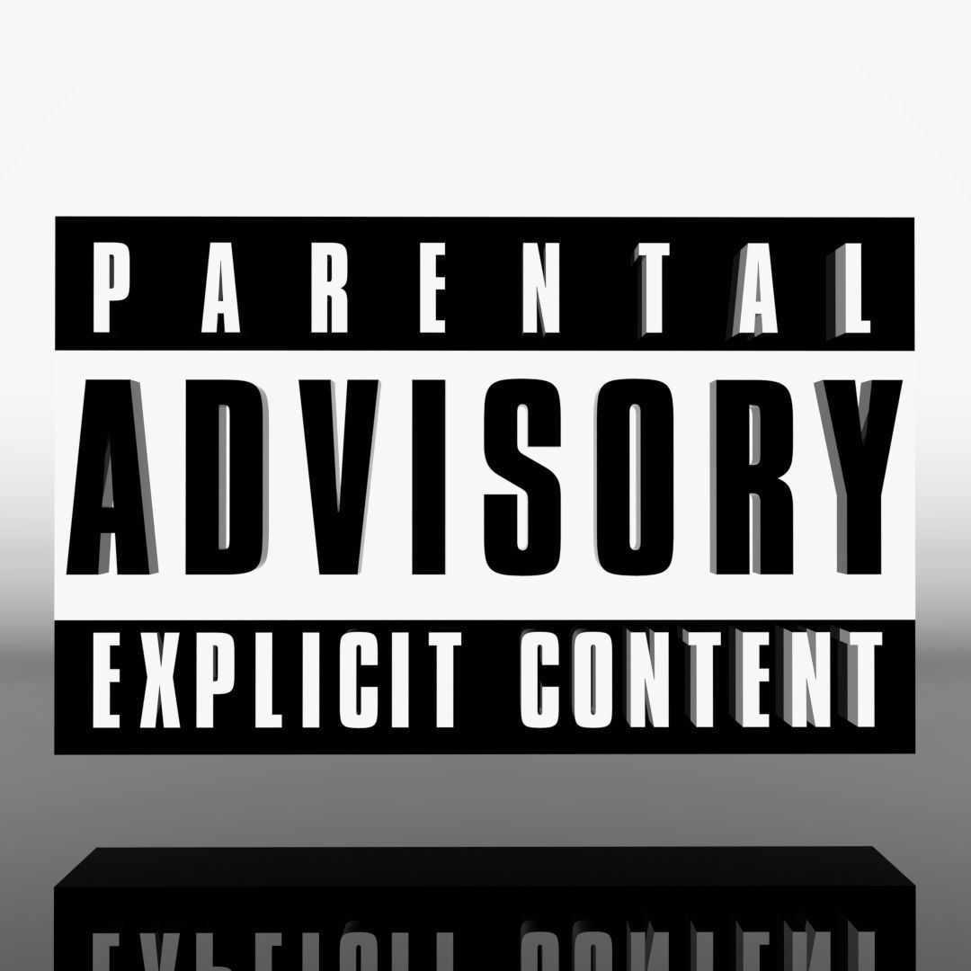 Parental Advisory Logo - High-Quality 3D Model Low-poly 3D model_1
