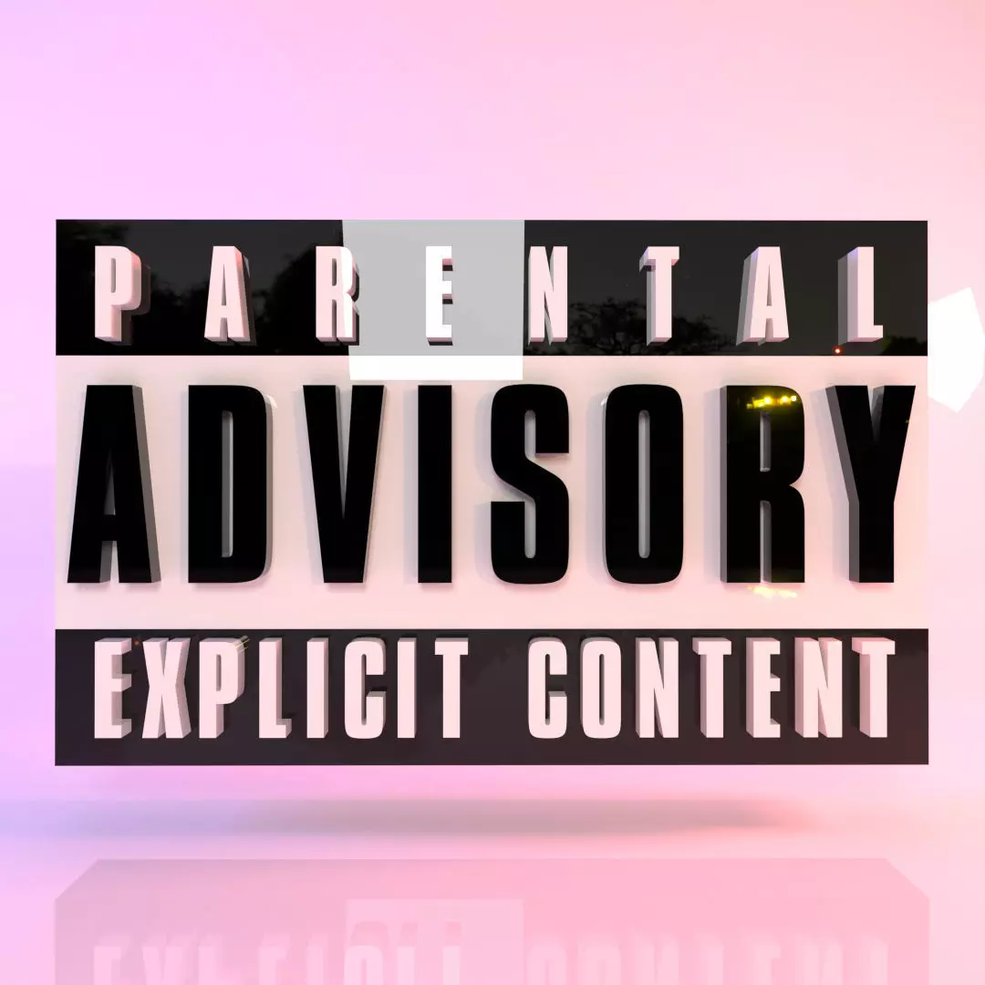 Parental Advisory Logo - High-Quality 3D Model Low-poly 3D model_0